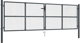 vidaXL - Gaaspoort - 400x175 - cm - gegalvaniseerd - staal - grijs