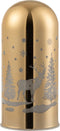 J-Line decoratie Afgeronde Cilinder Winter - glas - goud - large - LED lichtjes