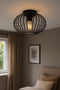 SensaHome 78174BK - Plafondlamp - Industrieel wire kooi design - Zwart (30)