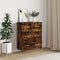 vidaXL - Dressoir - 69,5x34x90 - cm - bewerkt - hout - gerookt - eikenkleurig