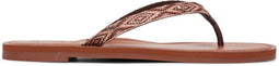 Roxy Janel - Dames Slippers - Leer en textiel - Chocolate (2020)