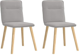 vidaXL - Eetkamerstoelen - 2 - st - stof - wolk - grijs