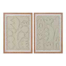 Schilderij Home ESPRIT Beige Abstract Scandinavisch 50 x 3 x 70 cm (2 Stuks)