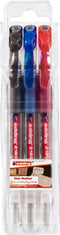 edding 2185 gelroller set met 3 kleuren - zwart, rood en blauw - gelpen met 0,7 mm brede punt - speciale gelinkt op waterbasis, voor het schrijven van teksten