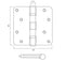 Intersteel Kogellagerscharnier Zwart - 89 x 89 mm - Ronde Hoek - RVS