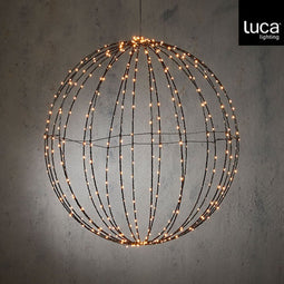 Luca Lighting - Kerstverlichting Bal - 400 Warm Witte LED Lampjes - Ø60 cm - Zwart