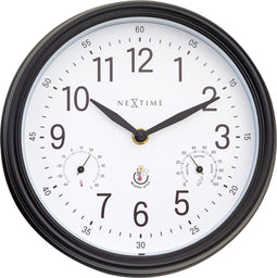 Weerstation - Wandklok- 23.5 cm -weersbestendig - wit - Jasmine - NeXtime