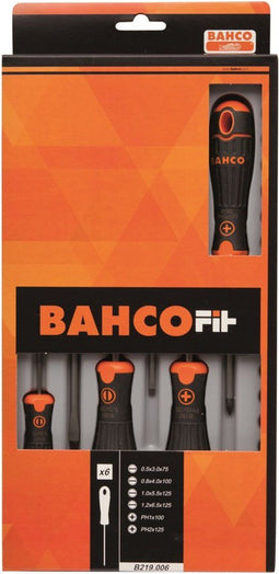 Bahco Schroevendraaierset 6-delig - Comfortabele 2-componenten greep - Multicolor