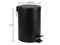 BRASQ Pedaalemmer - 20 Liter - Geurdicht - Zwart RVS - 28.9 x 28.9 x 44 cm