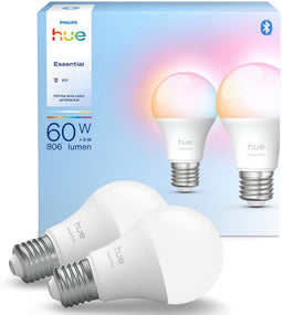 Philips Hue Essential - Slimme lamp E27 - 806 lumen - Multi-color (2 stuks)