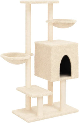 vidaXL - Kattenmeubel - met - sisal - krabpalen - 117 - cm - crèmekleurig