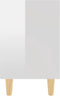 vidaXL - Nachtkastje - met - massief - houten - poten - 40x30x50 - cm - hoogglans - wit
