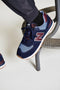 New Balance ML574 D - Heren Sneakers - Suède en mesh - Navy/Bordeaux