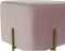 Voetensteun DKD Home Decor Roze Fluweel Gouden Metaal Polyester (42 x 42 x 45 cm)