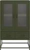 vidaXL - Hoge - kast - 68x39x111,5 - cm - staal - olijfgroen