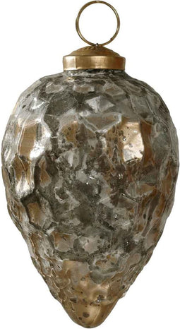 PTMD Nathen Kerstbal Dennenappel - H7 x Ø7 cm - Glas - Goud