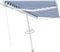 vidaXL - Luifel - handmatig - uittrekbaar - met - LED - 450x300 - cm - blauw - en - wit