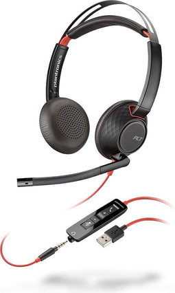 Plantronics Blackwire C5220 - Telefoonheadset - Noise Cancelling - Zwart/Rood