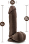 Blush Dildo Love Toy Dr. Skin Plus 8 Inch Posable Dildo With Balls Chocolate Bruin