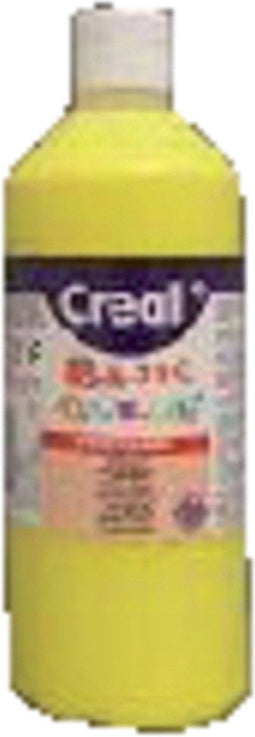 Plakkaatverf creall basic geel 500ml | Fles a 500 milliliter | 6 stuks
