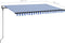 vidaXL - Luifel - automatisch - met - LED - en - windsensor - 450x300 - cm - blauw - wit