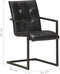 vidaXL - Eetkamerstoelen - 2 - st - echt - leer - zwart