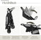 tectake® Buggy Emma - Kinderwagen - Inklapbaar 5-puntsgordel verstelbare rugleuning - Zwart/grijs