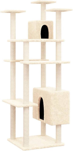 vidaXL - Kattenmeubel - met - sisal - krabpalen - 162 - cm - crèmekleurig