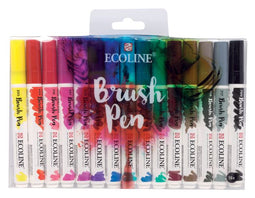Talens - Brushpen ecoline ass 15st | 3 stuks