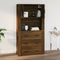 vidaXL - Wandkast - 80x33x80 - cm - bewerkt - hout - bruin - eikenkleur