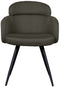 LABEL51 Dinner Eetkamerstoel - Groen - Stof - Black Frame - Stoel - Normale eetkamerstoel