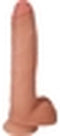 11 Inch Dong with Balls - Beige