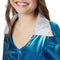 Dressforfun Disco Starlet 158 - verkleedkostuum - V-hals met rits - neonblauw