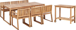 SASSARI II - Tuinset voor 6 met trolley - Lichthout - FSC Acaciahout