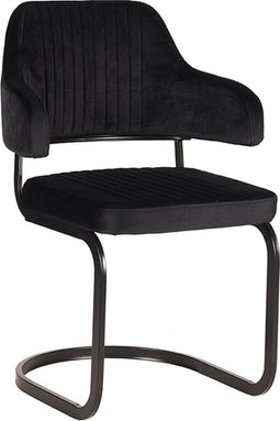 LABEL51 Otta Eetkamerstoel - Zwart - Fluweel