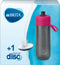 BRITA - Fill&Go - Drinkfles ACTIVE voor Volwassenen - 0,6L - Roze - inclusief 1 MicroDisc Brita Filterpatroon - Ideaal voor Drinkflessen