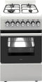 Wiggo WO-E505R(WX) - Serie 5 - 50 cm - Gasfornuis met oven - Wit Rvs