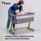 Lionelo Theo - Co Sleeper & Baby Bed - 2-in-1 functie - Hoogte verstelbaar - Kantelbaar - Donker Grijs