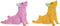 Home ESPRIT - Decoratieve figuren - Gouden Varken - Geel Groen Roze (2 stuks)