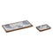 Set van trays Home ESPRIT Blauw Wit Natuurlijk Mediterrane 40 x 19 x 2,5 cm (2 Stuks)