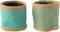 J-Line Mand Rond+Band Jute Naturel/Azuur Medium Assortiment Van 2