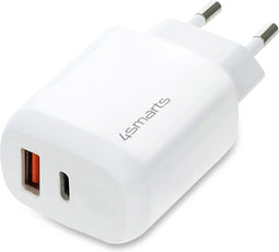 4smarts DoublePort 30W USB-A QC en USB-C Power Delivery Adapter Wit