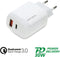 4smarts DoublePort 30W USB-A QC en USB-C Power Delivery Adapter Wit