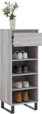 vidaXL - Schoenenkast - 40x36x105 - cm - bewerkt - hout - grijs - sonoma