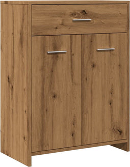vidaXL - Badkamerkast - 60x33x80 - cm - bewerkt - hout - artisanaal - eikenkleurig