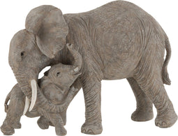 J-Line decoratie Olifant Knuffel - polyresin - grijs