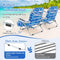 Coast Opvouwbare Strandstoel - 5-standen Rugleuning - Blauw