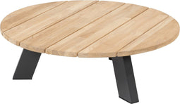 4SO - Cosmic salontafel met teak tafelblad 78 cm dia. H25 cm 4SO
