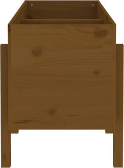 vidaXL - Plantenbak - verhoogd - 121x50x57 - cm - massief - grenenhout - honingbruin
