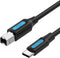 Vention USB-C naar USB-printerkabel - USB C naar USB 2.0 B - Snelle gegevensoverdracht - Zwart